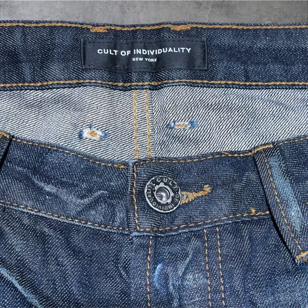 Cult of Individuality Jeans 34x29 Greaser Straight Blue Heritage Selvedge Denim - Picture 7 of 16